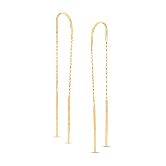 Bar Threader Earrings in 10K Gold