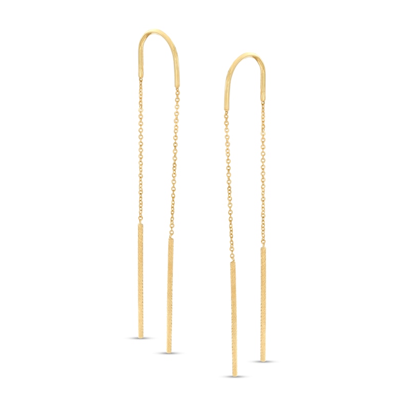 Bar Threader Earrings in 10K Gold