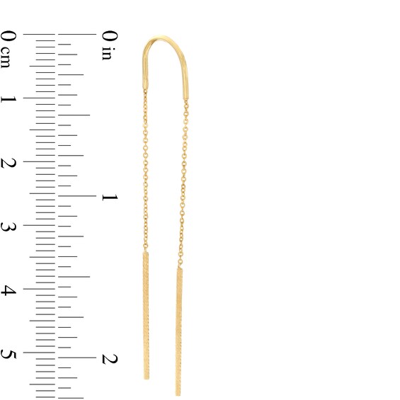 Bar Threader Earrings in 10K Gold