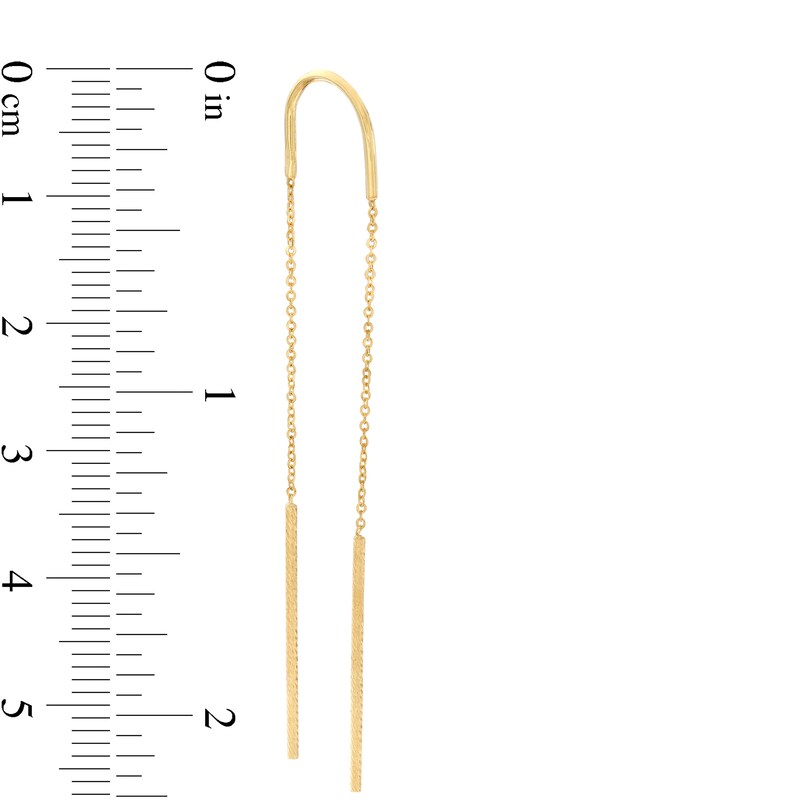 Main Image 2 of Bar Threader Earrings in 10K Gold