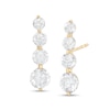 Cubic Zirconia Graduated Stud Earrings in 10K Gold