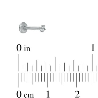 Solid Stainless Steel CZ Three Piece Stud Set - 16G 5/16"