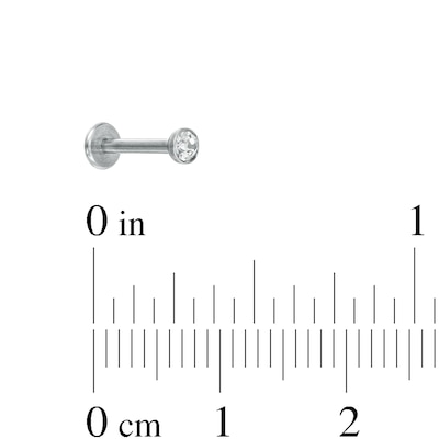 Solid Stainless Steel CZ Three Piece Stud Set - 16G 5/16"