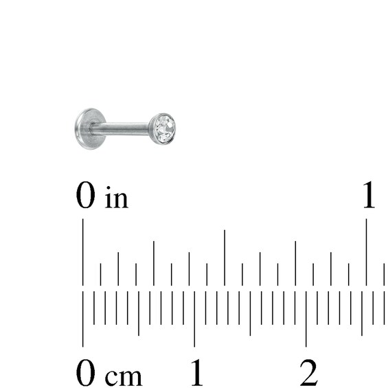 Solid Stainless Steel CZ Three Piece Stud Set - 16G 5/16"