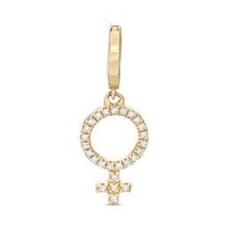 1/20 CT. T.W. Diamond Female Symbol Necklace Charm in 10K Gold