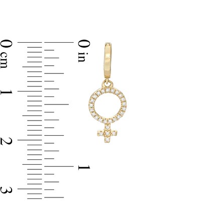 1/20 CT. T.W. Diamond Female Symbol Necklace Charm in 10K Gold