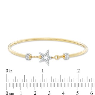 Cubic Zirconia Star Bangle in 10K Gold Bonded Sterling Silver