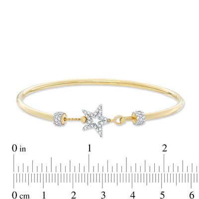 Cubic Zirconia Star Bangle in 10K Gold Bonded Sterling Silver