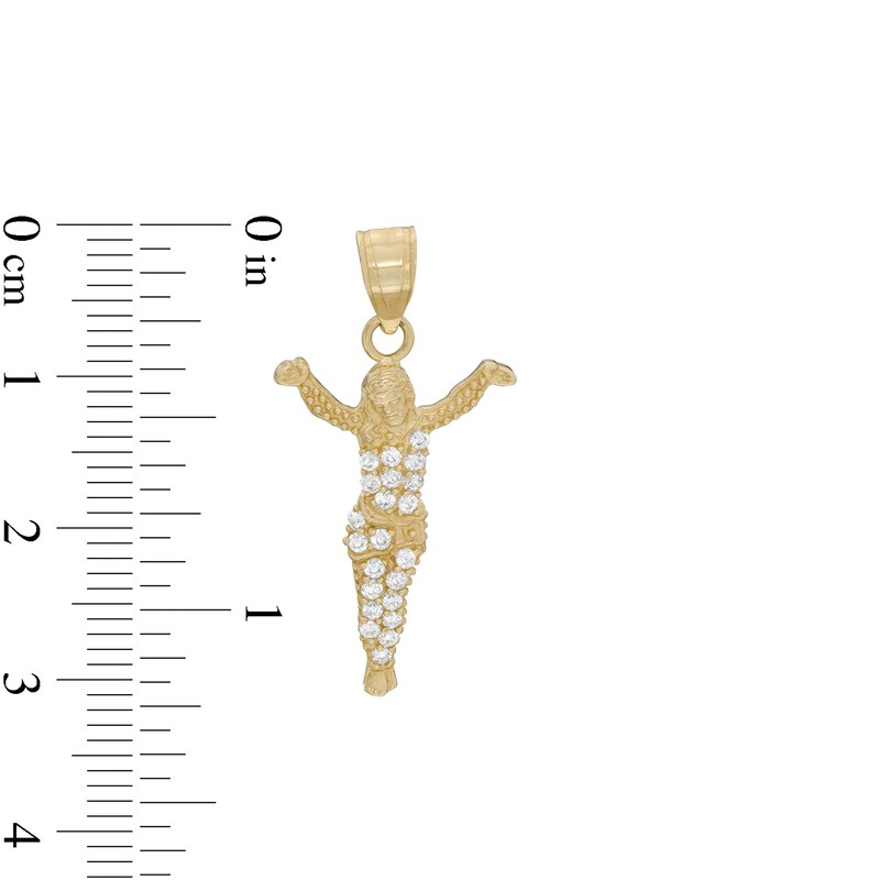 Main Image 2 of Cubic Zirconia Jesus Necklace Charm in 10K Gold