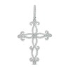 Thumbnail Image 1 of Cubic Zirconia Ornate Cross Necklace Charm in Sterling Silver