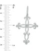 Thumbnail Image 2 of Cubic Zirconia Ornate Cross Necklace Charm in Sterling Silver