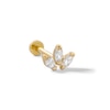 Thumbnail Image 0 of 14K Tube Gold CZ Marquise Cluster Stud - 18G 5/16"