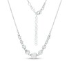 Diamond-Cut Round Multi-Bead Row Necklace in Sterling Silver