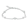 Diamond-Cut Round Bead and Star Bracelet in Sterling Silver - 8.5"