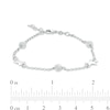Diamond-Cut Round Bead and Star Bracelet in Sterling Silver - 8.5"