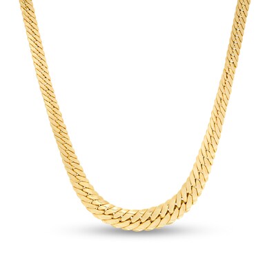 Made in Italy Hollow Graduating Curb Chain Necklace in 10K Gold - 17.5"