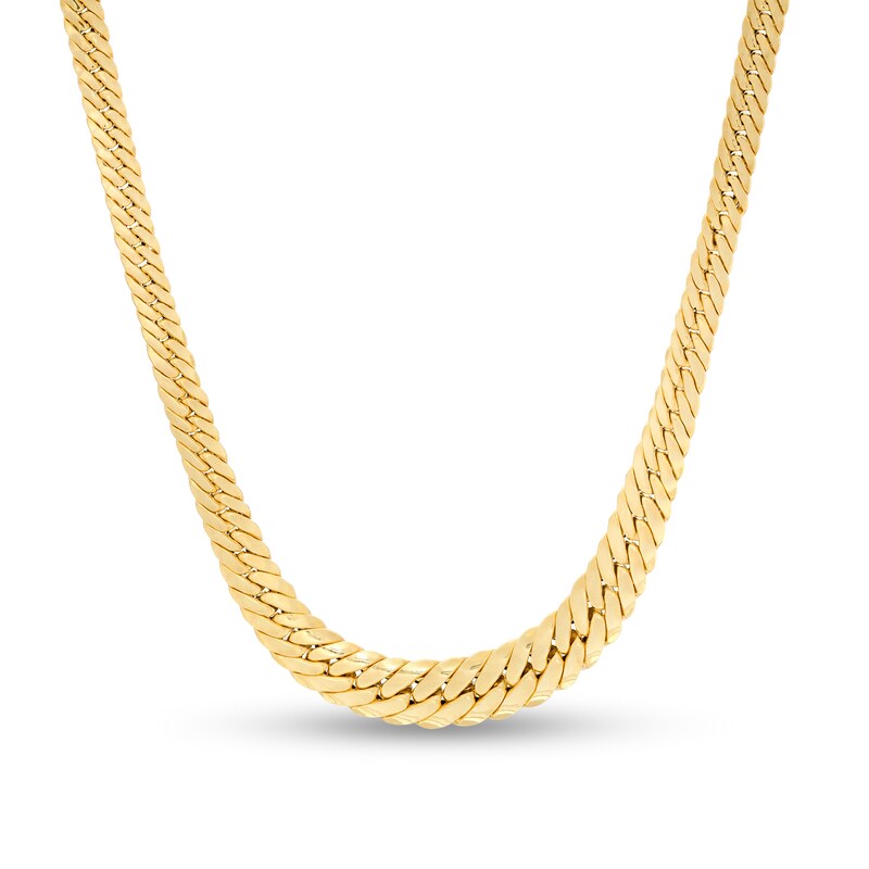 Main Image 1 of Made in Italy Hollow Graduating Curb Chain Necklace in 10K Gold - 17.5"