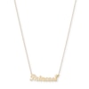 Thumbnail Image 1 of Cursive "Princess" with Crown Necklace in 10K Gold - 20"