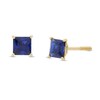 Thumbnail Image 1 of Child's 4mm Princess-Cut Blue Cubic Zirconia Solitaire Stud Earrings in 14K Gold