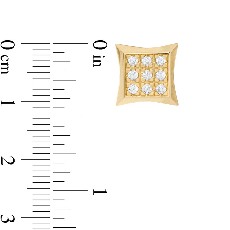 Main Image 2 of Cubic Zirconia Square Stud Earrings in 10K Gold