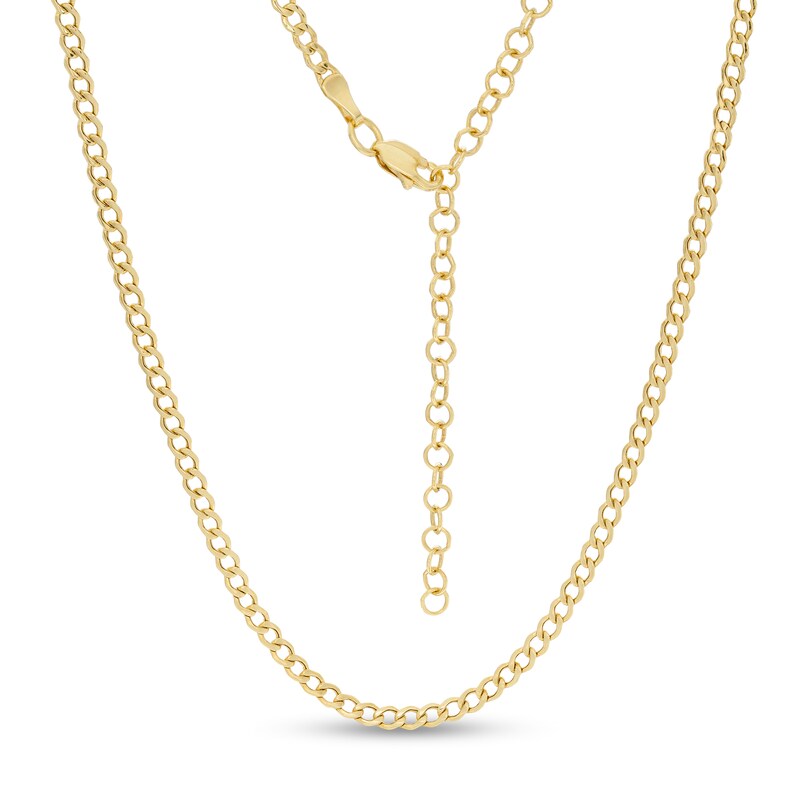 060 Gauge Cuban Curb Chain Choker Necklace in 10K Gold - 16"