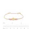 Thumbnail Image 2 of 017 Gauge Diamond-Cut Star Shaped and Round Beads Bracelet in 10K Tri-Tone Gold - 7.5"