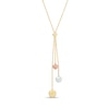 Thumbnail Image 1 of 080 Gauge Three Round Beads "Y" Necklace in 10K Tri-Tone Gold