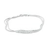 Thumbnail Image 1 of 020 Gauge Diamond-Cut Beaded Triple Strand Bracelet in Sterling Silver - 7.5"