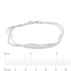Thumbnail Image 2 of 020 Gauge Diamond-Cut Beaded Triple Strand Bracelet in Sterling Silver - 7.5"