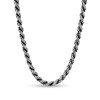 Thumbnail Image 1 of 100 Gauge Oxidized Rope Chain Necklace in Sterling Silver - 30"
