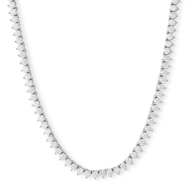 Cubic Zirconia Tennis Necklace in Sterling Silver - 20"