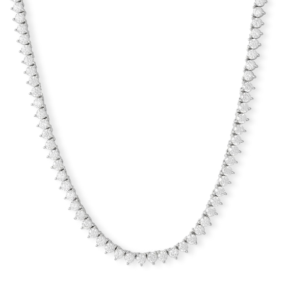 Cubic Zirconia Tennis Necklace in Sterling Silver - 20"