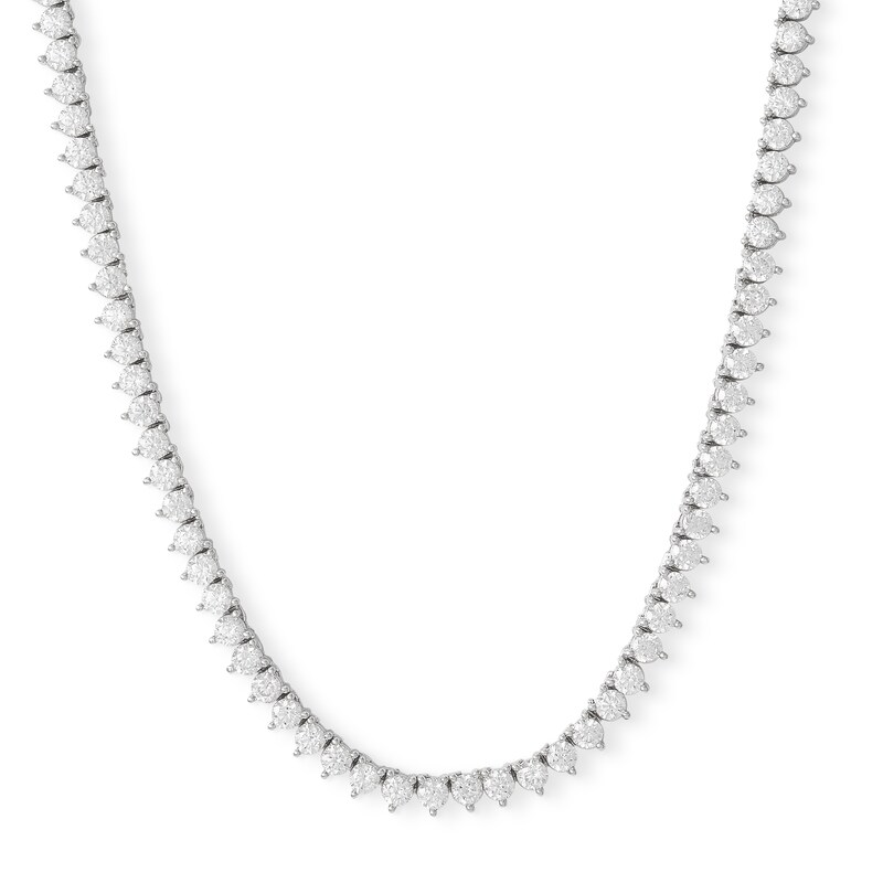 Cubic Zirconia Tennis Necklace in Sterling Silver - 20"