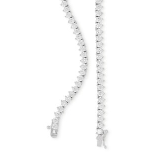Cubic Zirconia Tennis Necklace in Sterling Silver - 20"