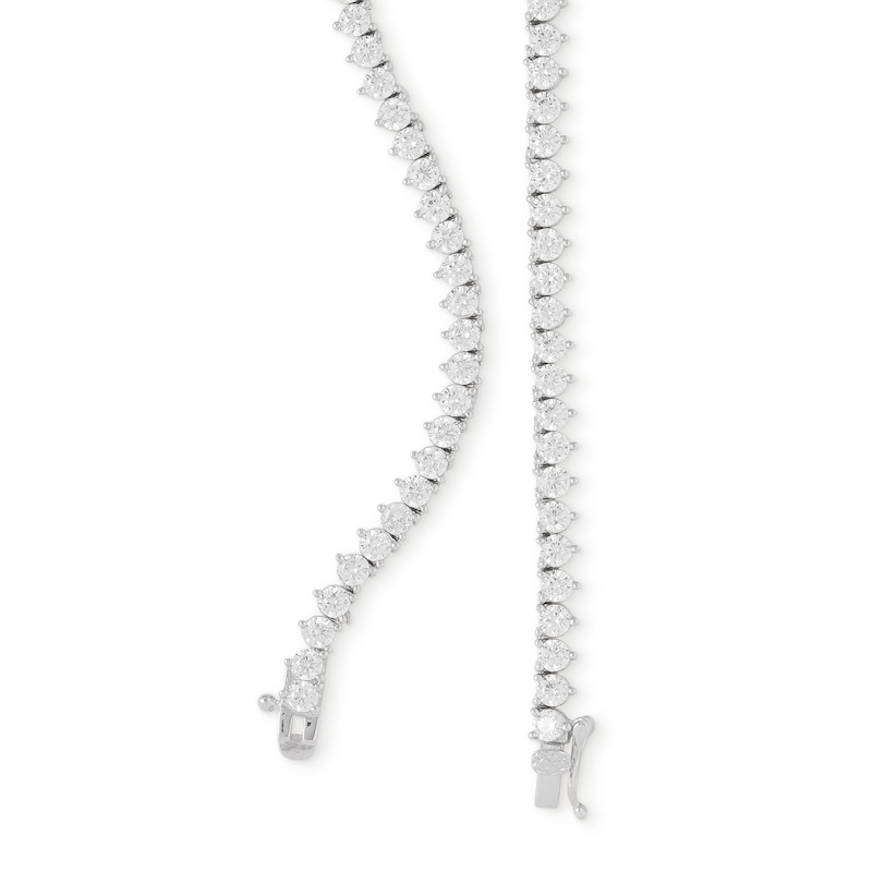 Main Image 2 of Cubic Zirconia Tennis Necklace in Sterling Silver - 20"