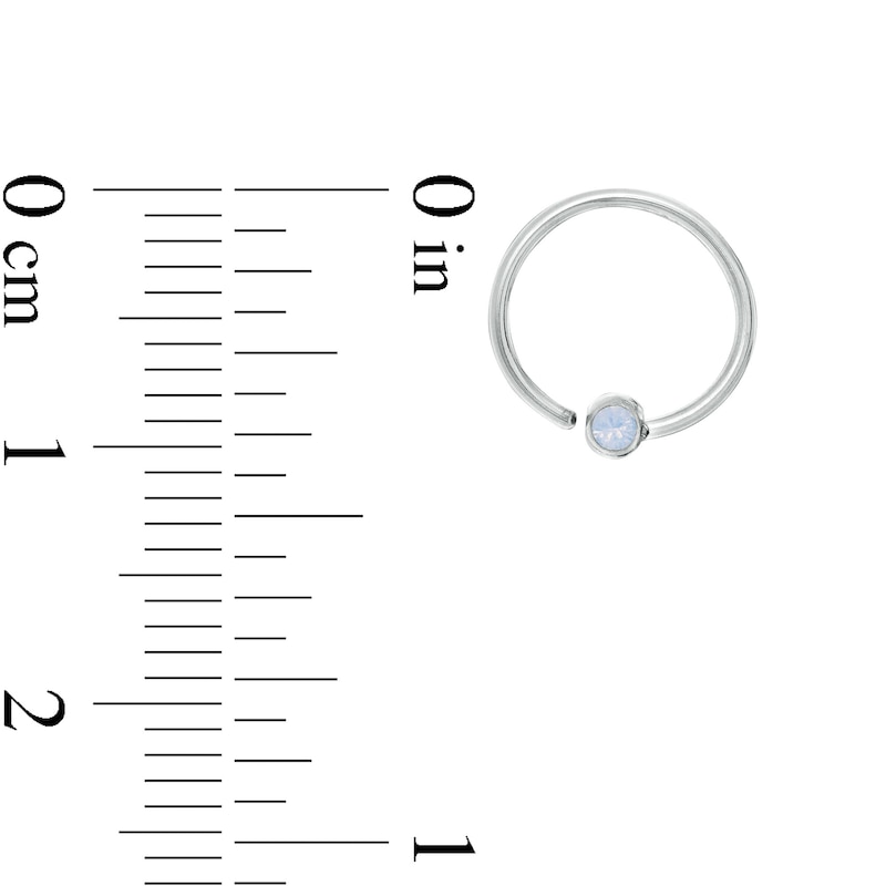 Main Image 2 of Solid Stainless Steel Crystal Multi-Color Captive Bead Ring Set - 20G