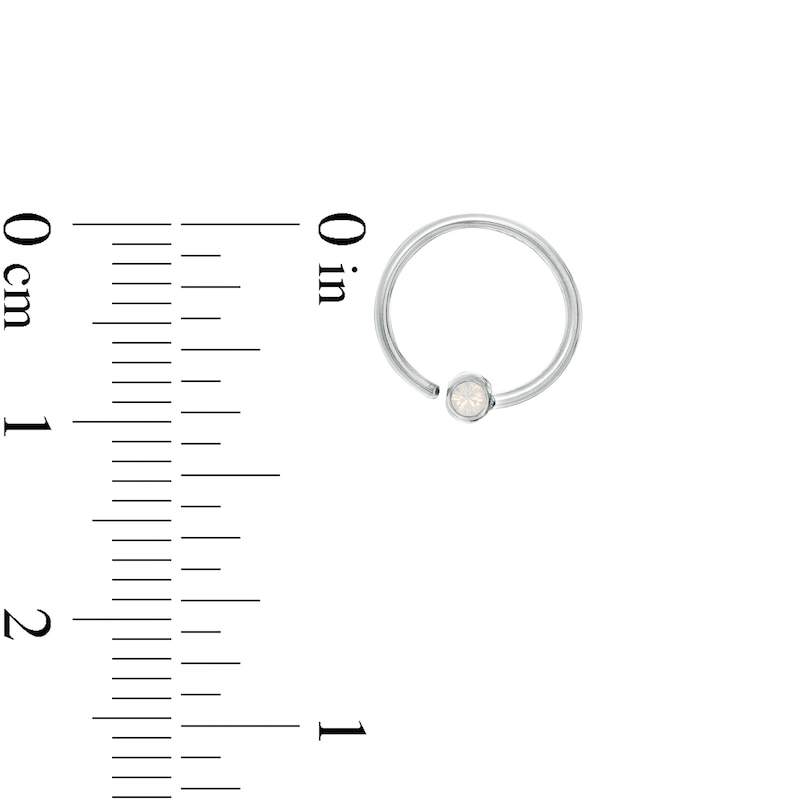 Main Image 4 of Solid Stainless Steel Crystal Multi-Color Captive Bead Ring Set - 20G