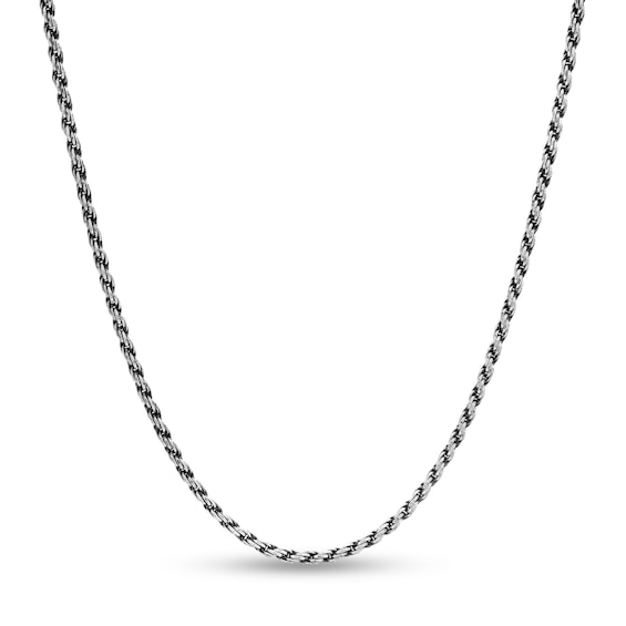 Gauge Oxidized Rope Chain Necklace in Sterling Silver