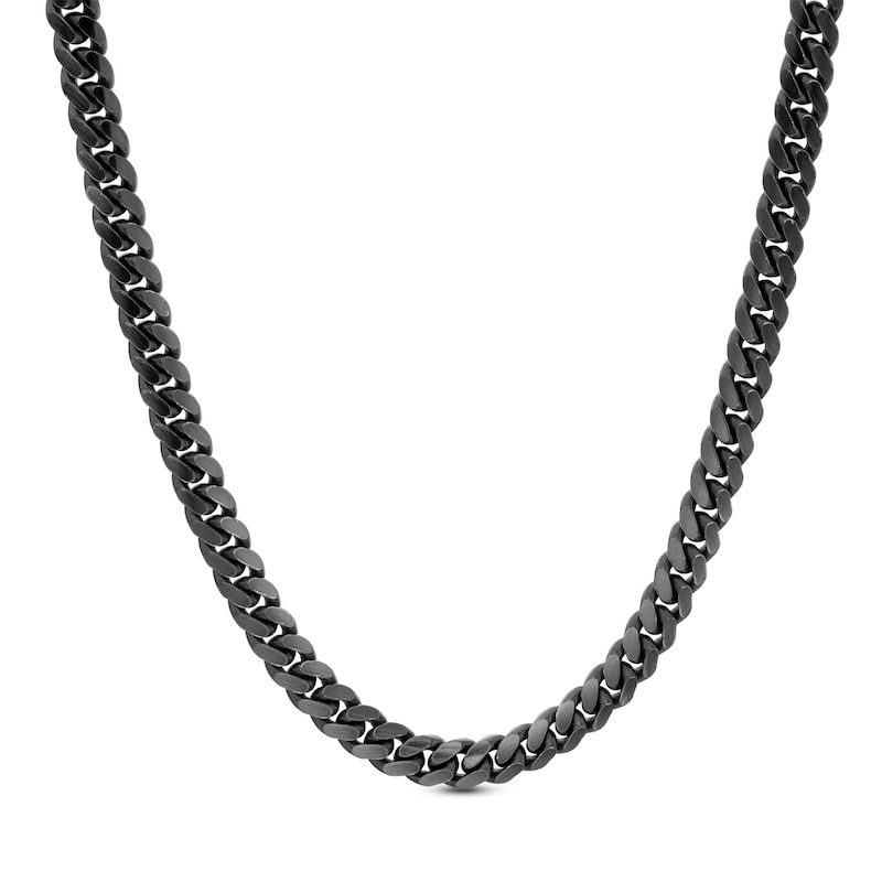 150 Gauge Oxidized Curb Chain Necklace in Sterling Silver - 22"