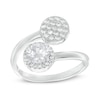 Thumbnail Image 0 of 6mm Cubic Zirconia Frame and Composite Disc Bypass Ring in Sterling Silver