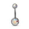 Thumbnail Image 0 of Titanium Iridescent Crystal Belly Button Ring - 14G 7/16"