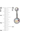 Thumbnail Image 1 of Titanium Iridescent Crystal Belly Button Ring - 14G 7/16"