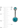 Thumbnail Image 1 of 014 Gauge 8mm Blue Crystal Belly Button Ring in Titanium - 7/16"