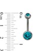 Thumbnail Image 1 of 014 Gauge 8mm Blue Crystal Belly Button Ring in Titanium - 7/16"