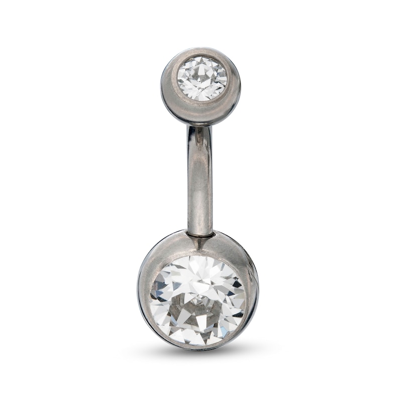 Titanium Crystal Belly Button Ring - 14G 7/16"