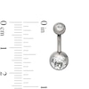Thumbnail Image 1 of Titanium Crystal Belly Button Ring - 14G 7/16"