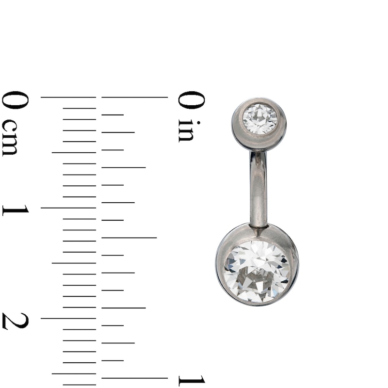 Titanium Crystal Belly Button Ring - 14G 7/16"