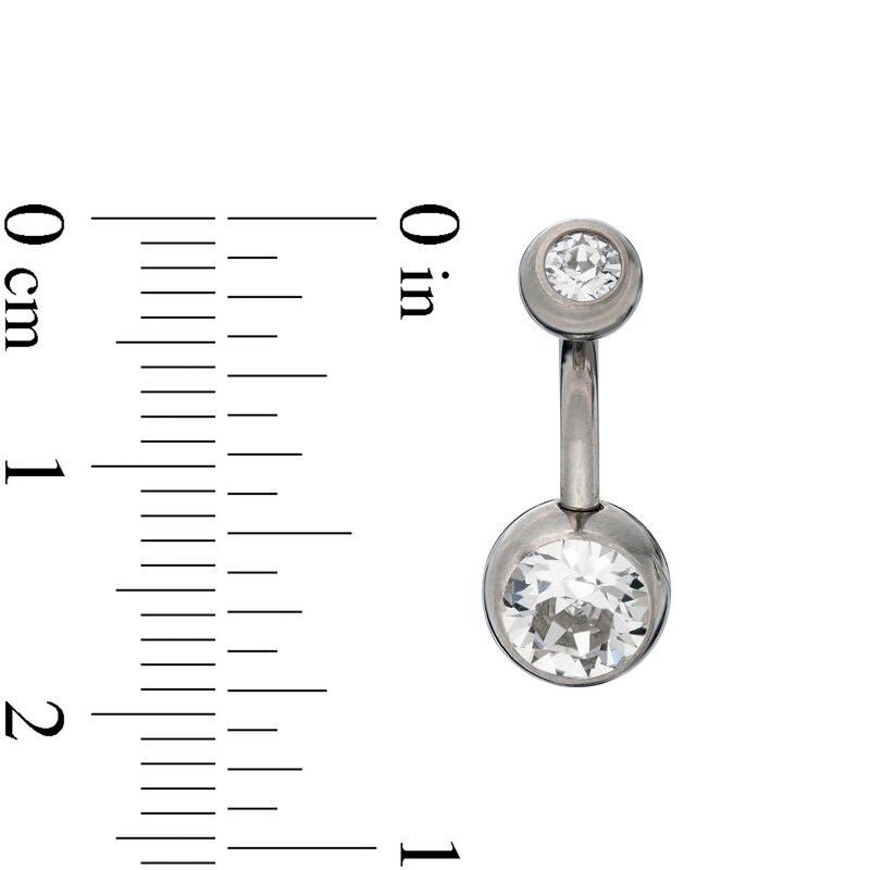 Titanium Crystal Belly Button Ring - 14G 7/16"