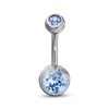 Thumbnail Image 0 of Titanium Light Blue Crystal Belly Button Ring - 14G 7/16"