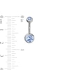Thumbnail Image 1 of Titanium Light Blue Crystal Belly Button Ring - 14G 7/16"